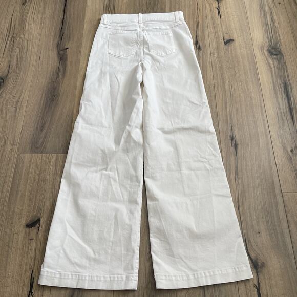 NEW Spanx Seamed Front Wide Leg Jeans Large TALL High Rise Shaping Ecru White - Picture 11 of 14